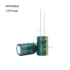 10 шт. алюминиевый электролитический конденсатор 3300 мкФ 16 в 13*21 мм, радиальный электролитический конденсатор frekuensi tinggi