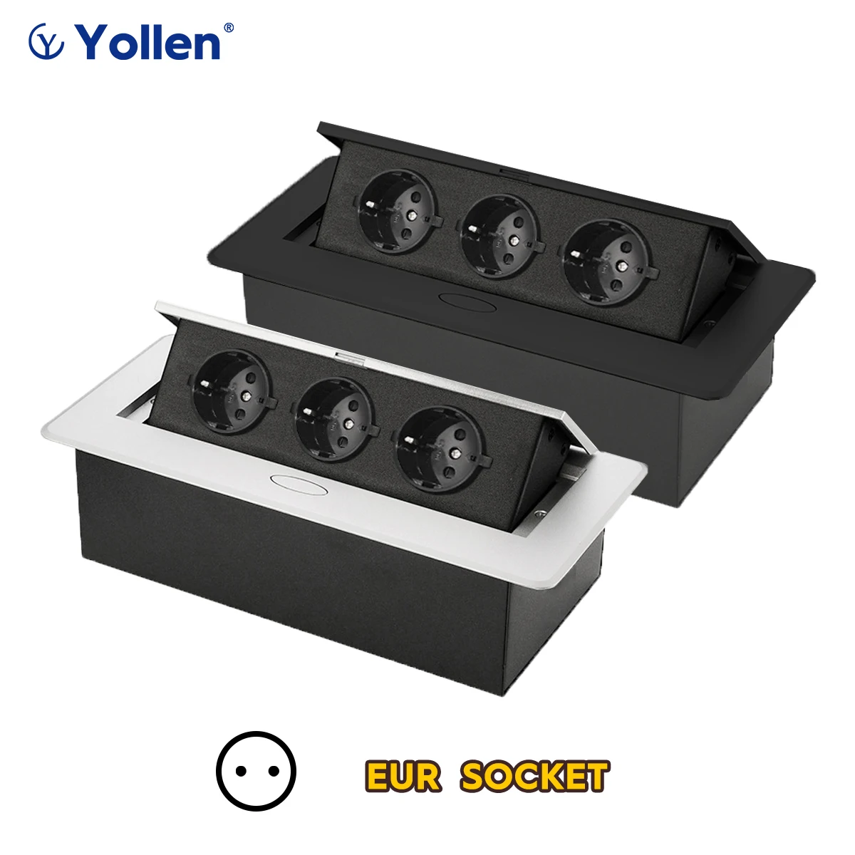 Алюминий Панель ЕС Стандартный Скрытая Тип настольная розетка 2 Way электрическая