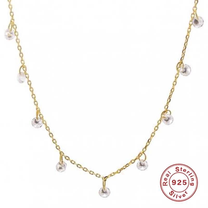 

BOAKO Luxury Diamond Necklace For Women 2020 Silver 925 Jewelry Necklace Charms Chains For Jewelry Collar Bijoux Femme #7.7