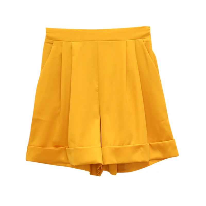 

2021 New Summer Hot Fashion New Women Shorts Skirts Elastic High Waist Casual Suit Shorts Black White Pants Ladies Loose Roll-Up