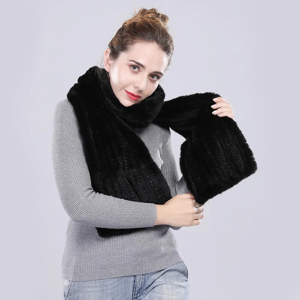 Специальное предложение шарф из натурального меха норки шаль женский роскошный