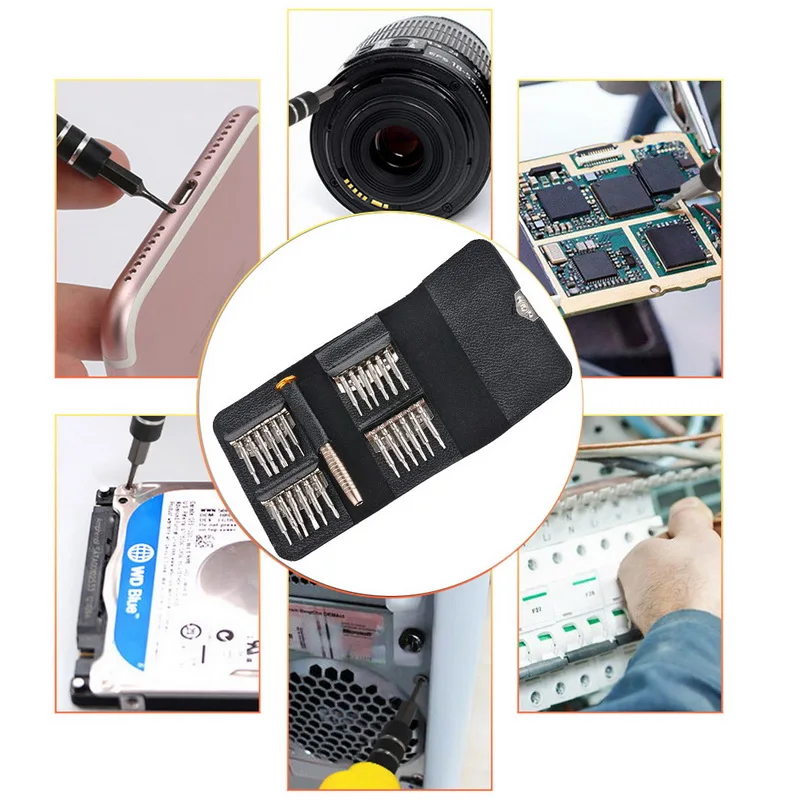 

16pcs/25pcs Precision Screwdriver Set Repair Mobile Phone Opening Repair Tools Kit Hex Phillips Torx Slotted Bit Kit