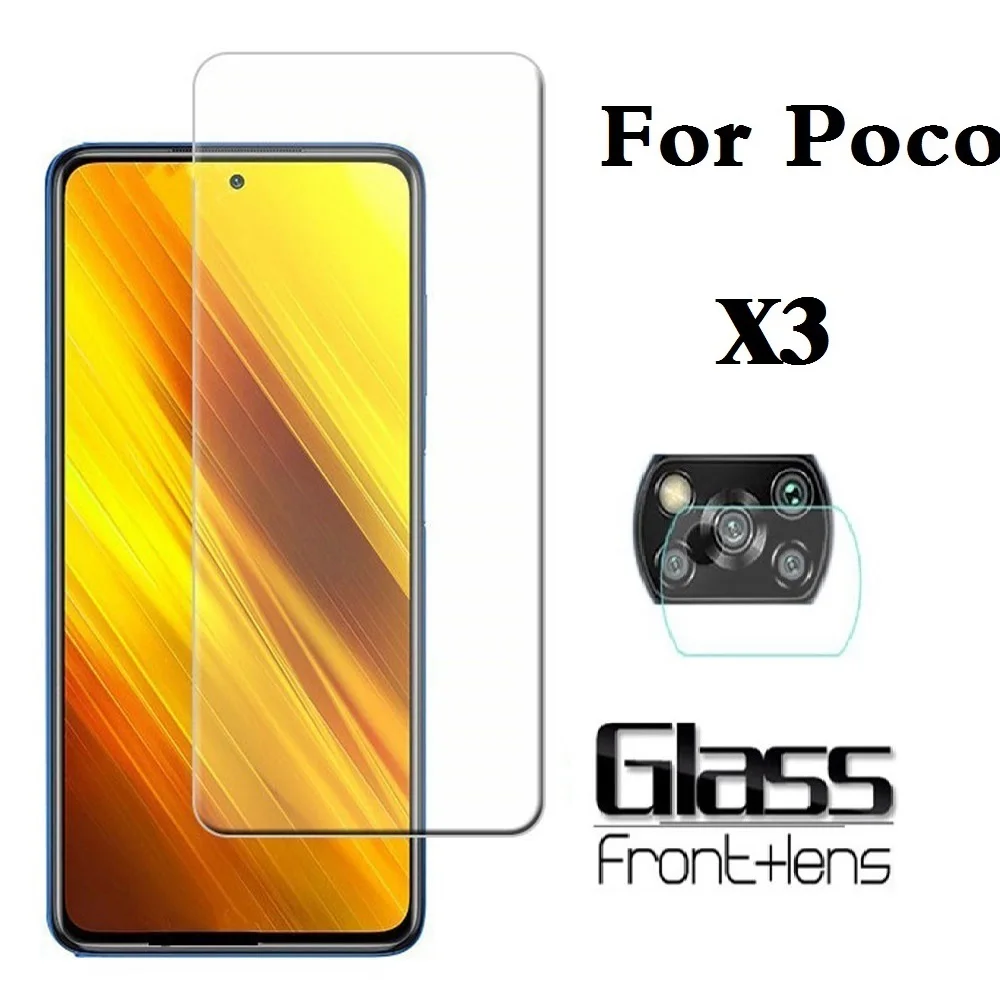Адаптер 2-в-1 для Xiaomi Poco M3 стекло Закаленное Защитная пленка экрана X3 NFC со шлейфом |
