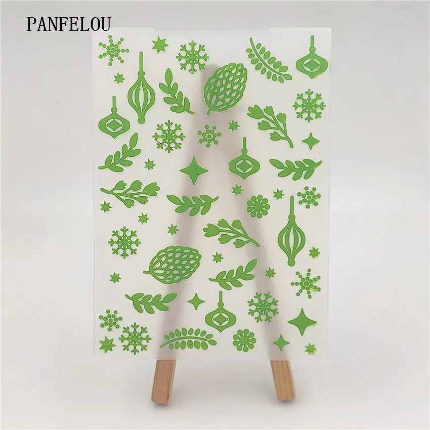 PANFELOU 14 8x10 5 см зеленые листья папки для тиснения пластика скрапбукинга DIY шаблон