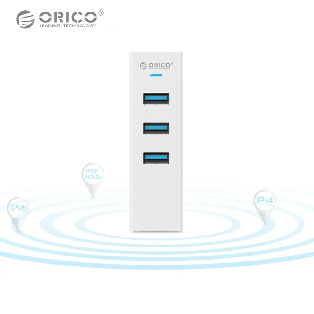 ORICO ASH3L U3 алюминиевый usb хаб высокоскоростной USB3.0 сплиттер с RJ45 порт гигабитный