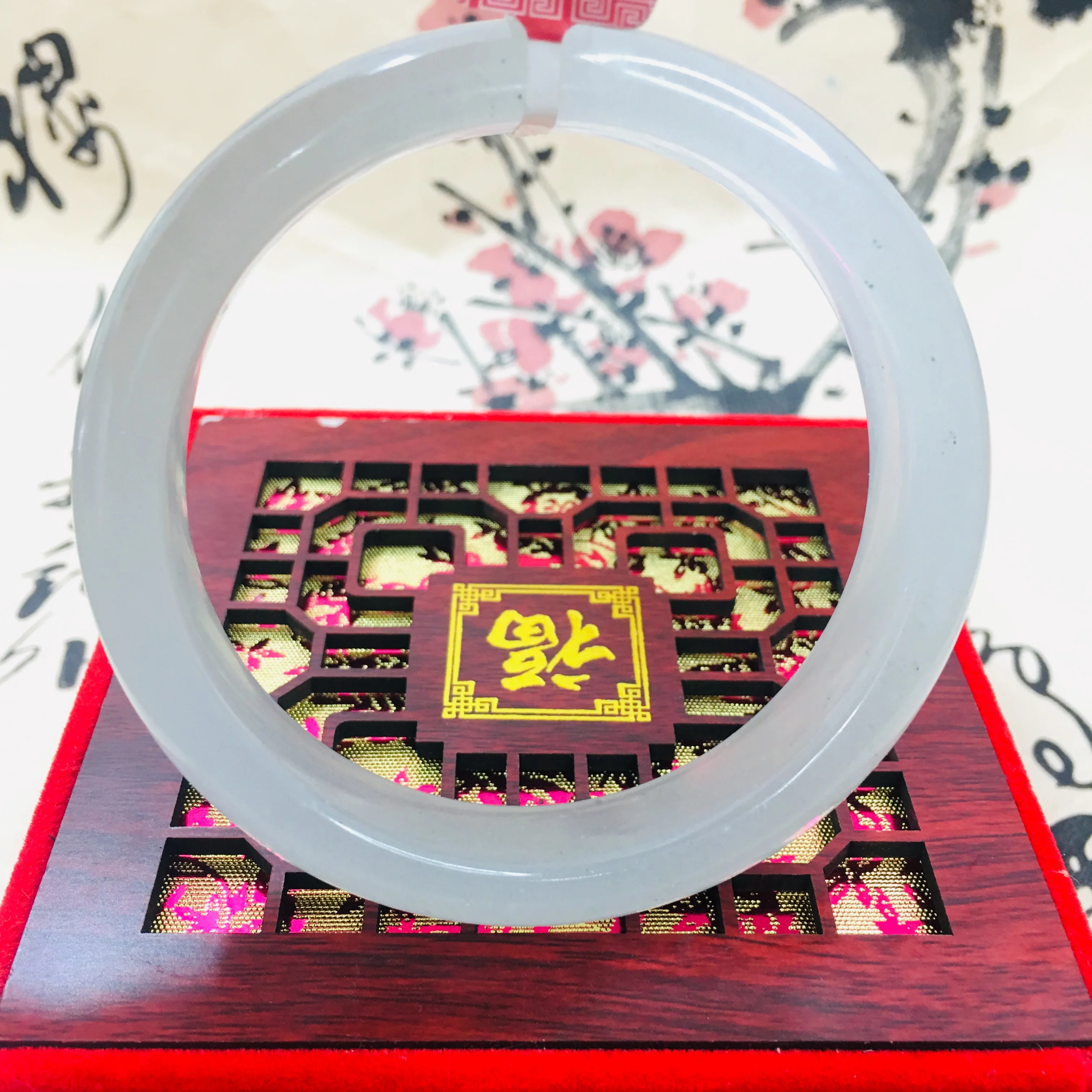 Браслет Zheru из чистого натурального Синьцзяна изысканный золотистый нефритовый