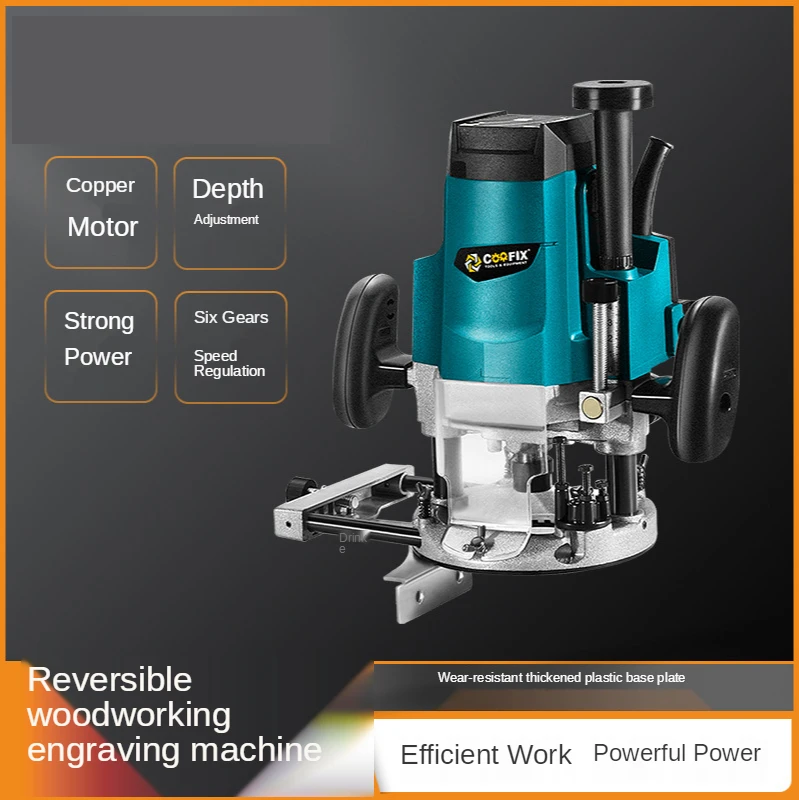 1800W Electric Trimmer 6 Variable Speed Wood Milling Trimming Machine Multifunctional Engraving Slotting Machine Woodworking DIY
