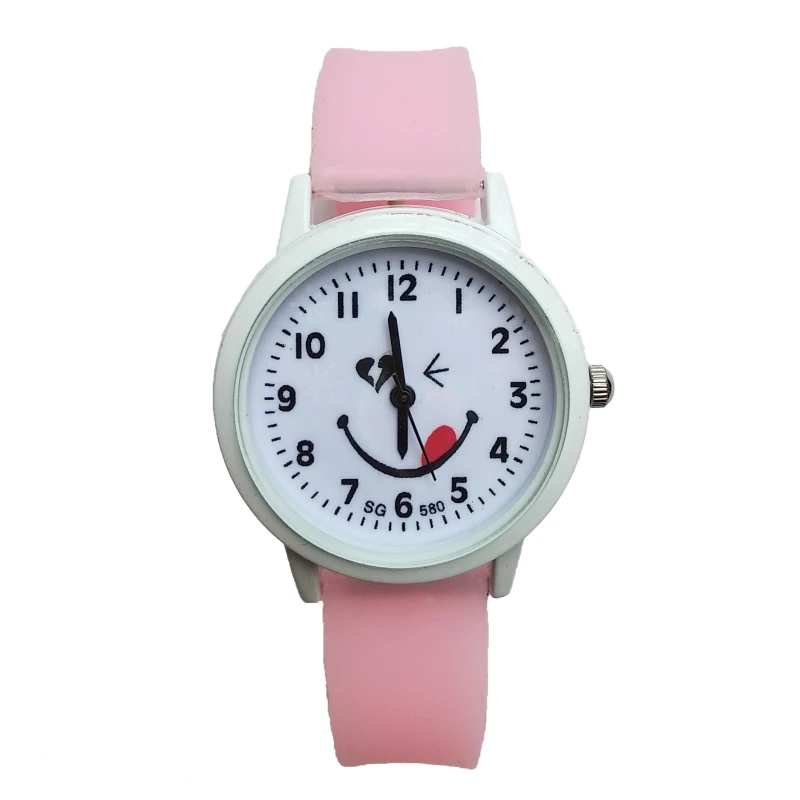 Cute Smiley face Kids Watches Children Watch Girl Rubber Quartz child boy Wristwatch Clock horloge kinderen kid baby gifts | Наручные