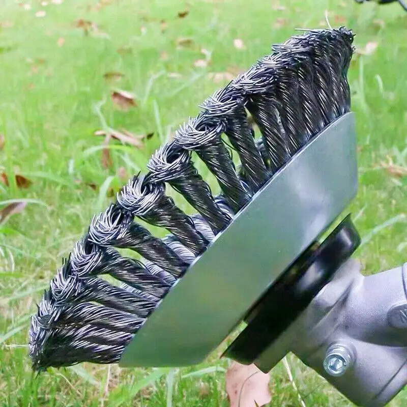 

Grass Strimmer Head Trimmer Brush Solid Steel Wire Wheel Garden Weed 8 Inch