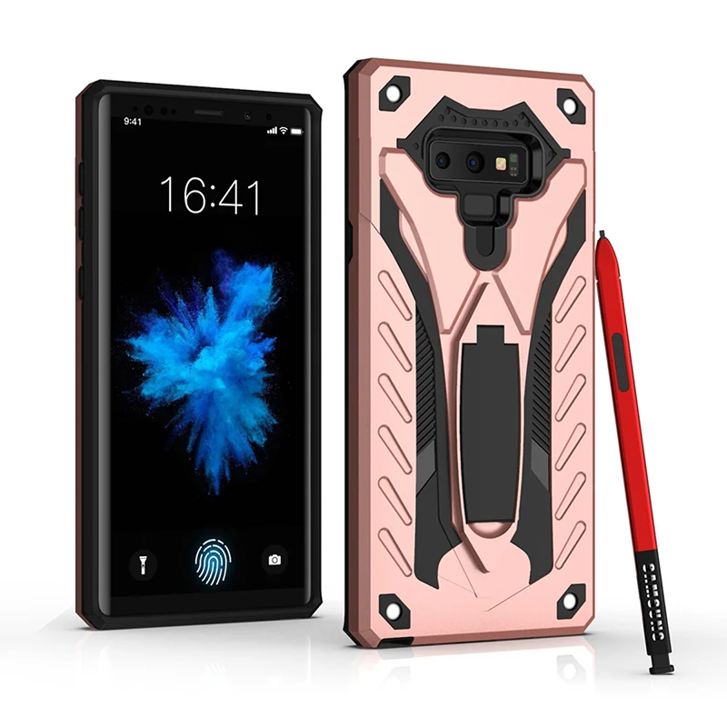 Чехол для samsung Galaxy Note 10, 9, 8, S9, S8 Plus, PC, TPU, защитный чехол с подставкой, Жесткая прочная ударопрочная задняя крышка для samsung A50S, A20S, A10S, Coque - Цвет: Rose Gold