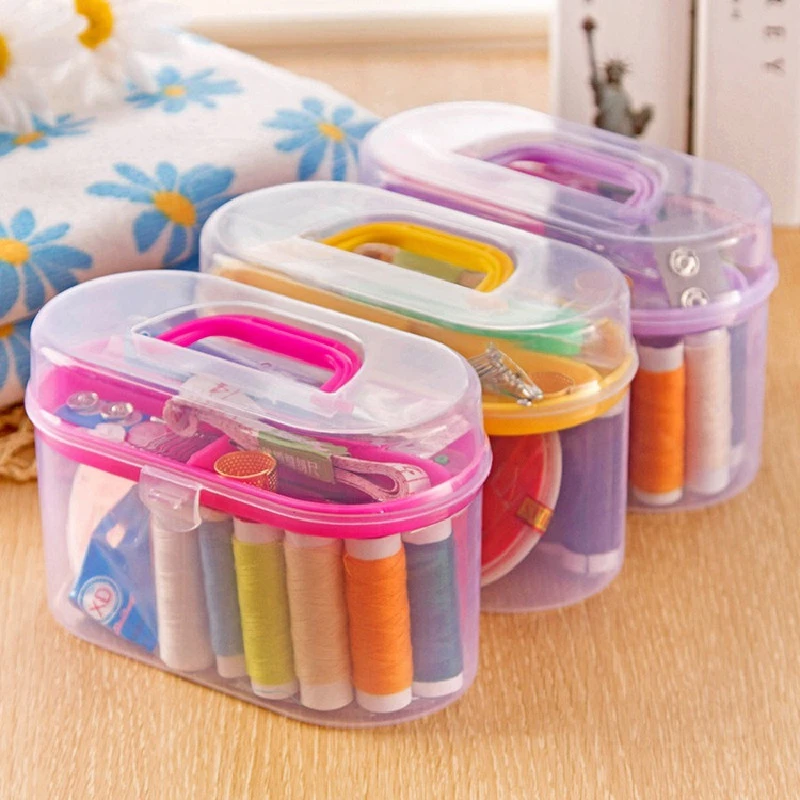

Household sewing box set hand sewing portable small sewing bag plastic sewing box for female student dormitory