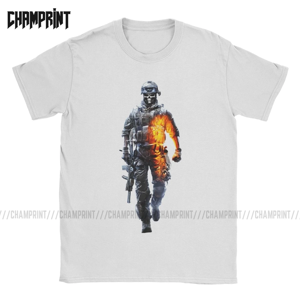 

Battlefield T Shirt Men's 100% Cotton Vintage T-Shirt O Neck War Bf1 Shooter for V Video Game Tees Short Sleeve Clothing Summer