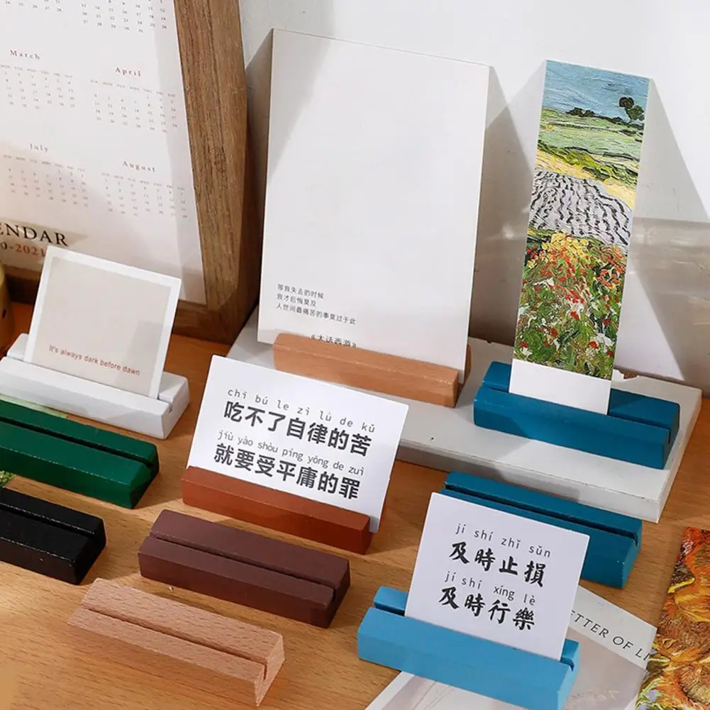 

Stable Base 10Pcs/Set Practical Party Wooden Card Holder Simple Wooden Card Holder Perfect Match for Gift