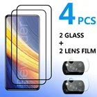 Закаленное стекло с полным покрытием для Poco M3 Pro 5G X3 NFC X3 GT Poco F3, защита для экрана, пленка для объектива камеры, стекло для Poco X3 Pro