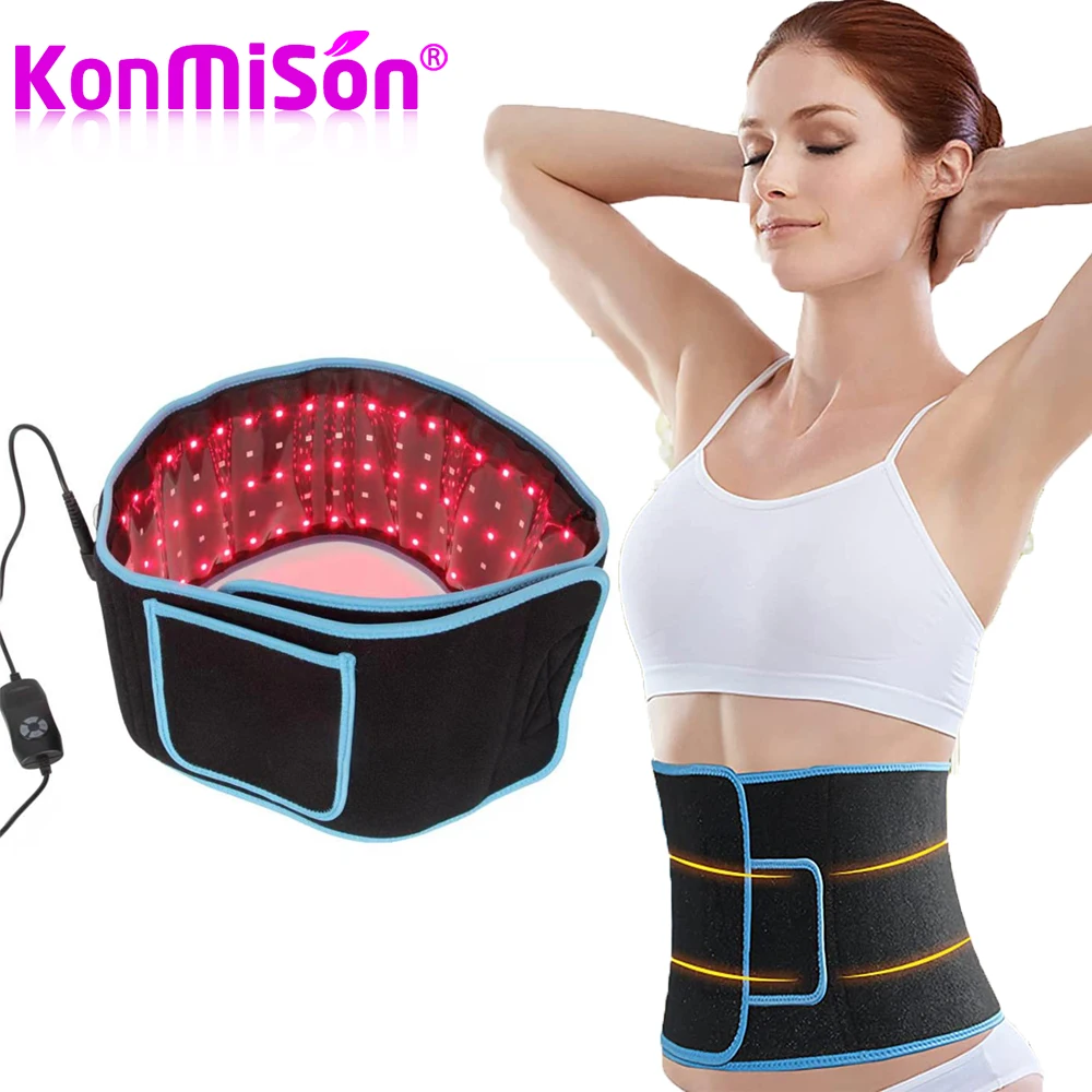 660nm 850nm LED Red Light Pain Relief Therapy Near Infrared Light Therapy Lipo Laser Belt 360 For Weight Loss Back Shoulder