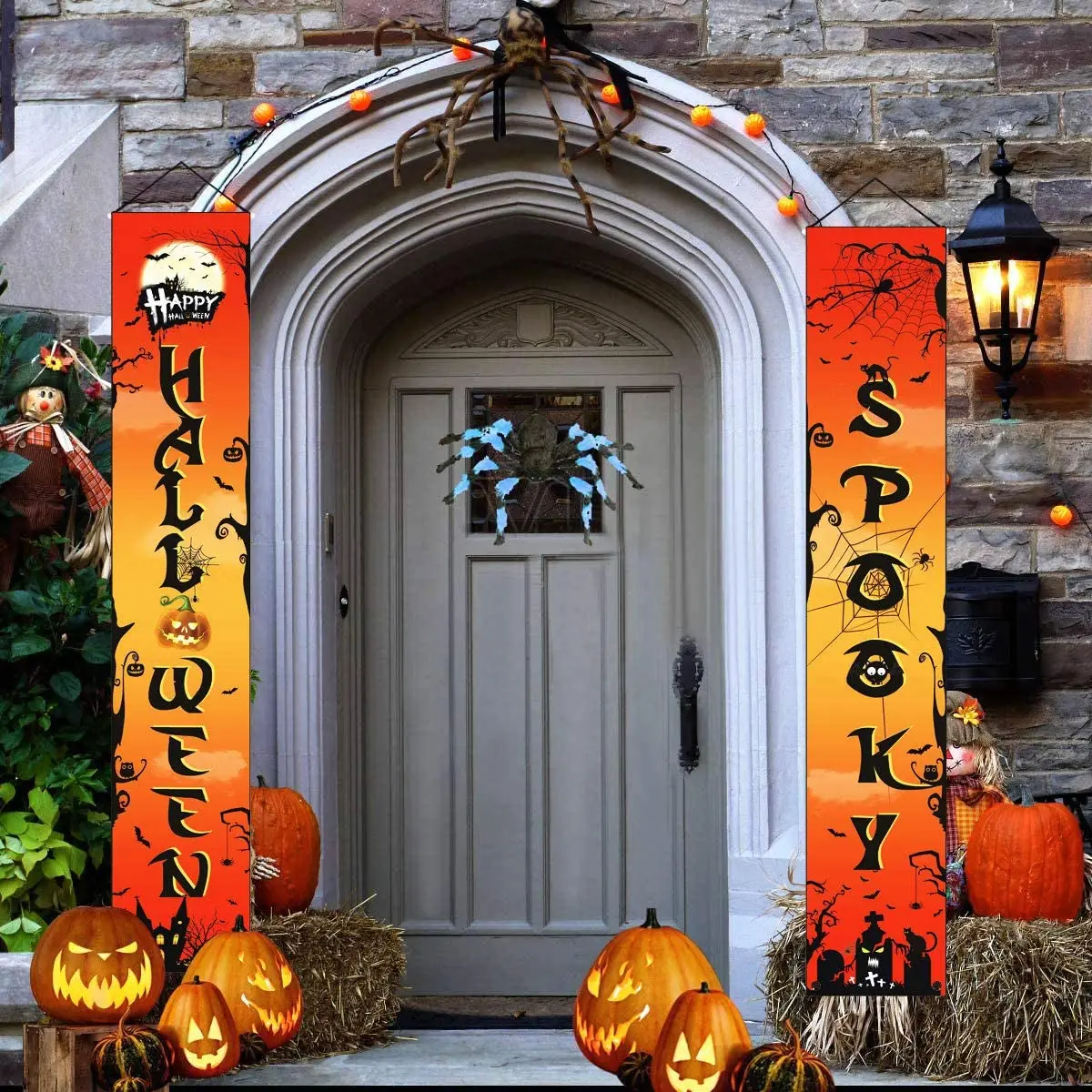 

Halloween Decorations Front Door Garden Scary Banner Outdoor Indoor Welcome Hanging Porch Signs Decoration Halloween Decorative