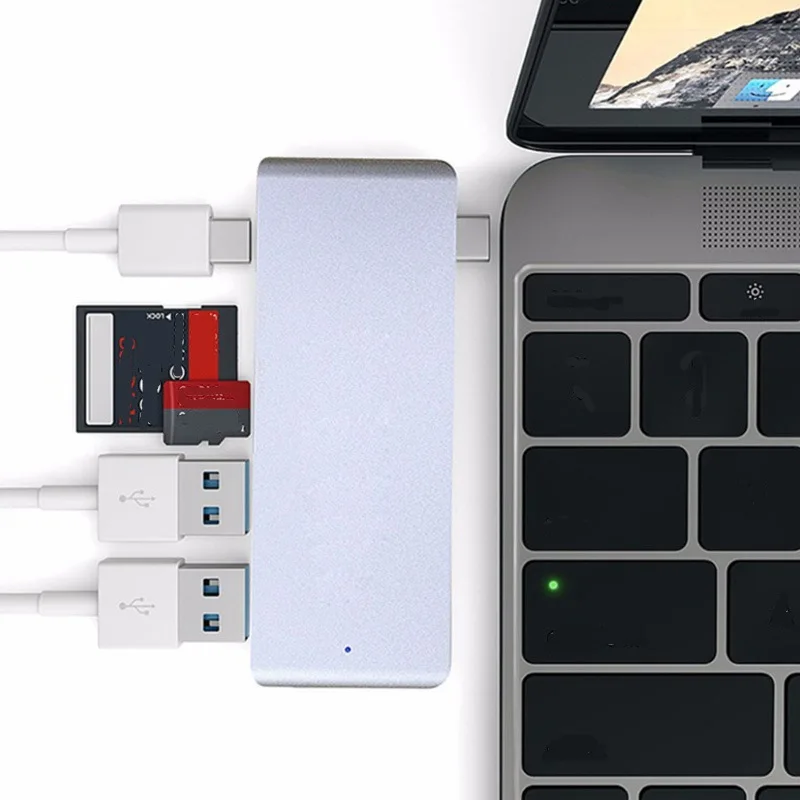 USB C Hub Dongle адаптер 5 в 1 док станция для ноутбука переключатель на 3 0 PD SD TF кардридер