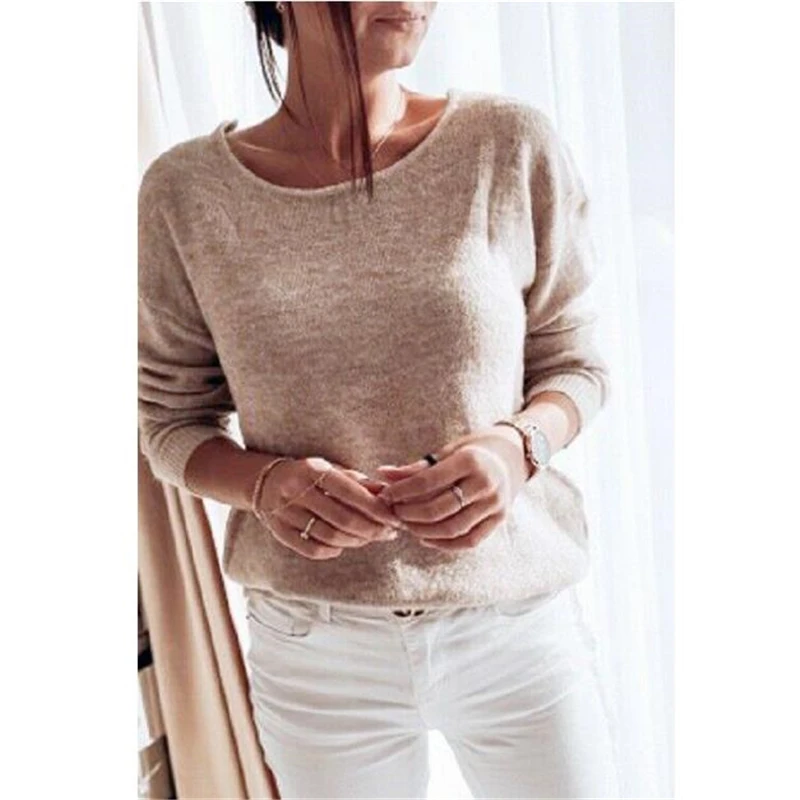 Осенняя Женская одежда сексуальный элегантный кружевной пуловер с открытой