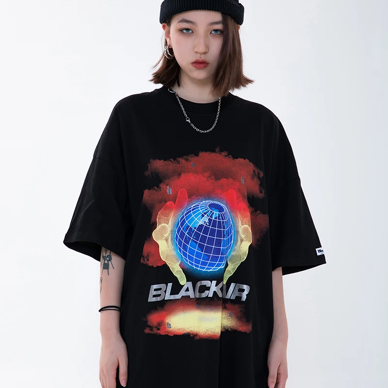 

Для женщин Футболка harajuku земли печати уличная топы в готическом стиле, футболки в стиле Харадзюку футболка 2021 y2k эстетический шик в винтажно...