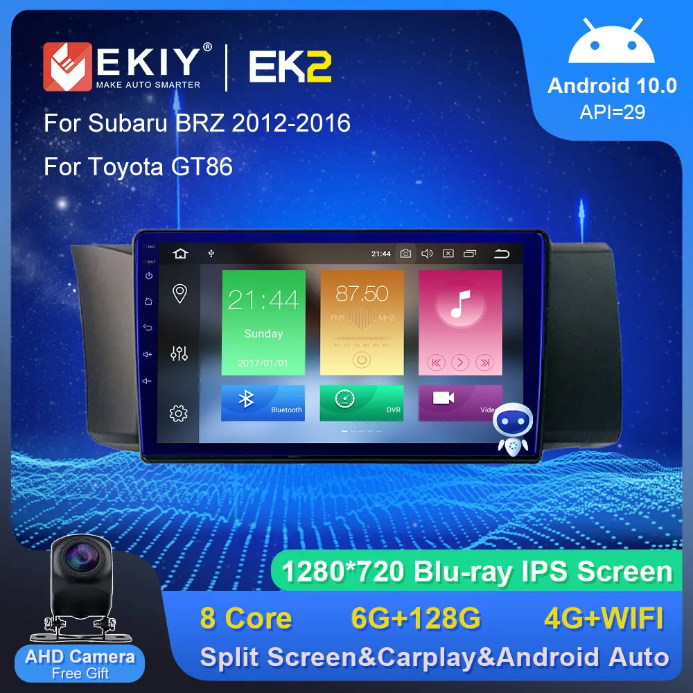 

EKIY EK2 Автомагнитола для Subaru BRZ 2012-2016 для Toyota GT86 Стерео GPS навигация Авторадио мультимедийный плеер Carplay Blu-Ray No 2 Din