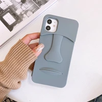 3d easter island stone statue man cartoon soft silicone case for iphone11 12 pro max xs xr 7 8 plus se soft shockproof cover