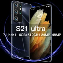 S21 Ultra Smart Phone Global Version 16GB+512GB 7.1 Inch Full Screen Smartphone 24MP+48MP Camera 6000mAh GPS Phone Free Shipping