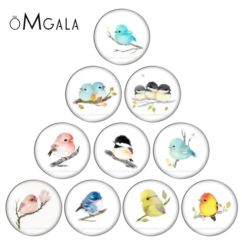Красивые художественные Детские птицы Смешанные 10 шт. 8 мм/10 мм/12 мм/18 мм/20 мм/25 мм