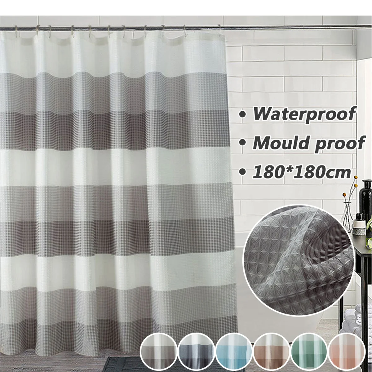 

Горизонтальный шаблон печати занавеска для ванной полиэстер ткань Водонепроницаемый объектива камеры, устойчивая к плесени, устойчив к ат...