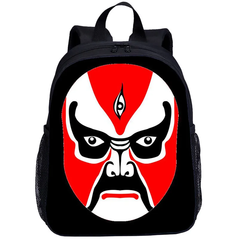 13 дюймов рюкзак для мальчиков девочек Китайская традиционная культура маска 3D