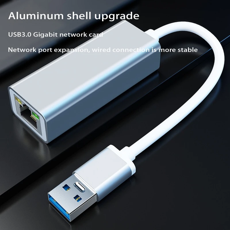 

USB3.0 Gigabit Ethernet Card Compatible with Switch MacBook Win8/10 Systems for High-speed Downloading Lightweight