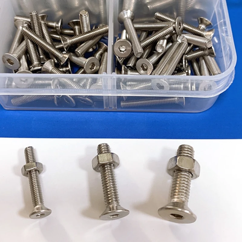 

440PCS Screw Combination Set M3M4M5 304 Stainless Steel Cross Phillips Flat Countersunk Head Screw Bolt