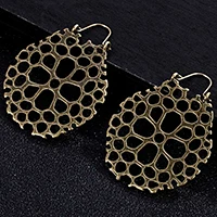 Antique bronze Индийские племенные латунные серьги, висячие серьги в форме цветка, украшенные вихрем «цыганские» серьги для женщин, богемные Винтажные серьги EAR00C000B03B - Окраска металла: Antique bronze