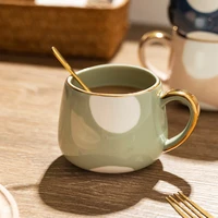 wave point ceramic coffee cup milk cup heat insulation and anti scalding breakfast cup couple cup ceramic mug office cup