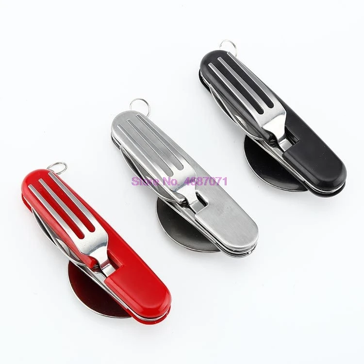 DHL 100 шт наружная посуда из нержавеющей стали ложка/вилка/открывалка для бутылок 4