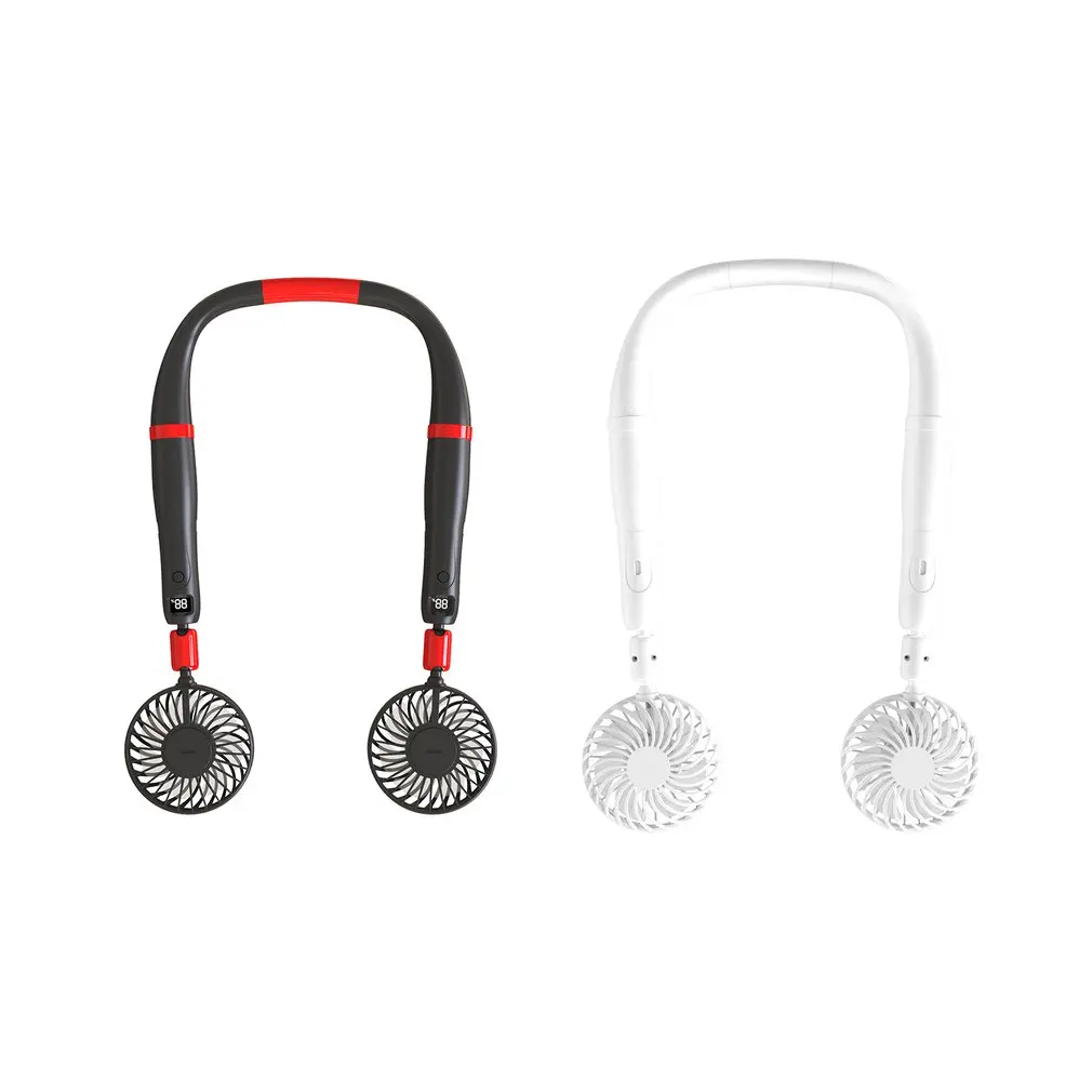 

Hand-held Hanging Neck Two-in-one Fan Silent Sports Household Rotary Fan Adjustable Stronger Wind 2000mAh Built-in Battery