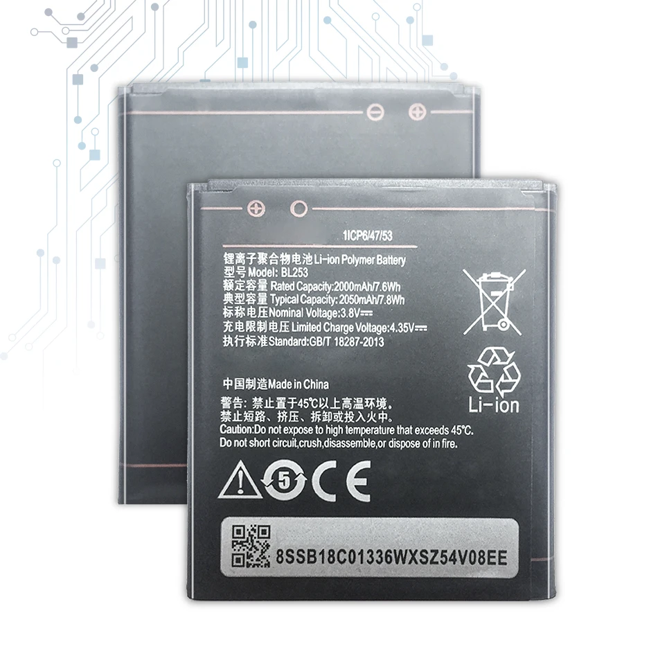 Батарея BL253 для lenovo A2580 A2860 A2010 A2800D A3600D A1000 2050 мАч BL 253 | Мобильные телефоны и