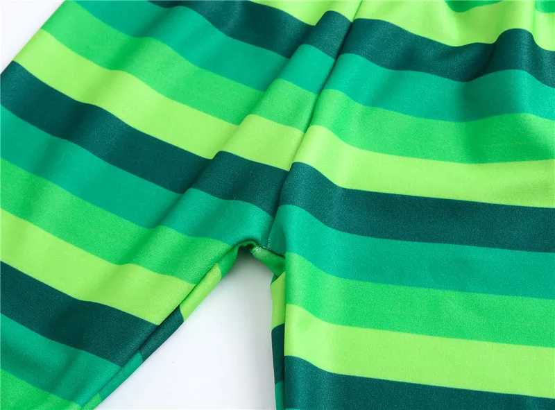 Raisvern/Детские обтягивающие брюки зеленого цвета с принтом День Святого Патрика