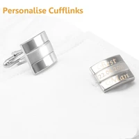 savoyshi free engraving logo mens suit shirt cufflinks silver plated square special gift cuff links for wedding best man