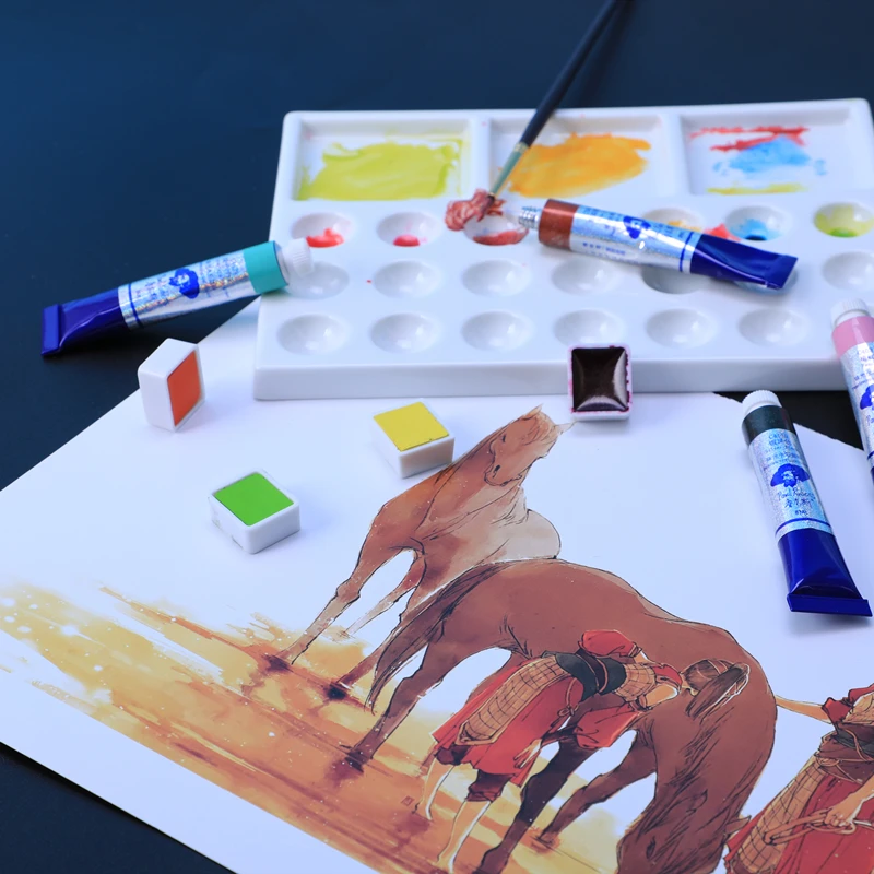 1Pc Paul Rubens Paint Supplier Aquarelle C Series Half Pan Solid Watercolor Cake for Beginner and Professional Artist | Канцтовары для