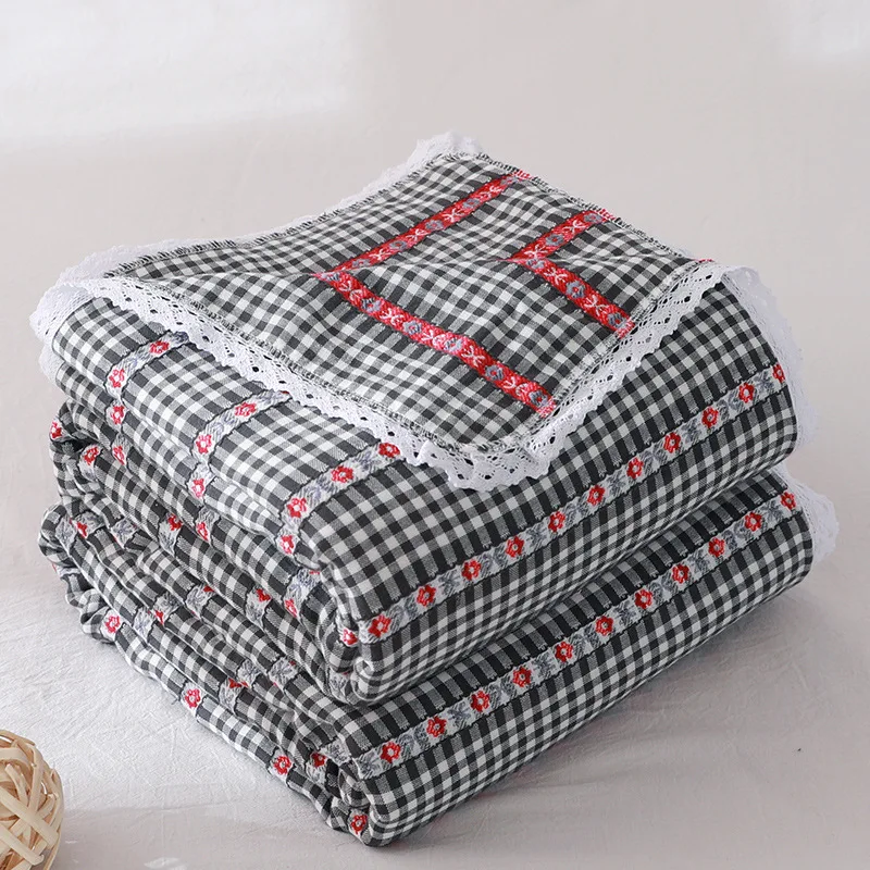 Хлопок марля муслин пледы Одеяло для диван кровать летние легкие кроссовки