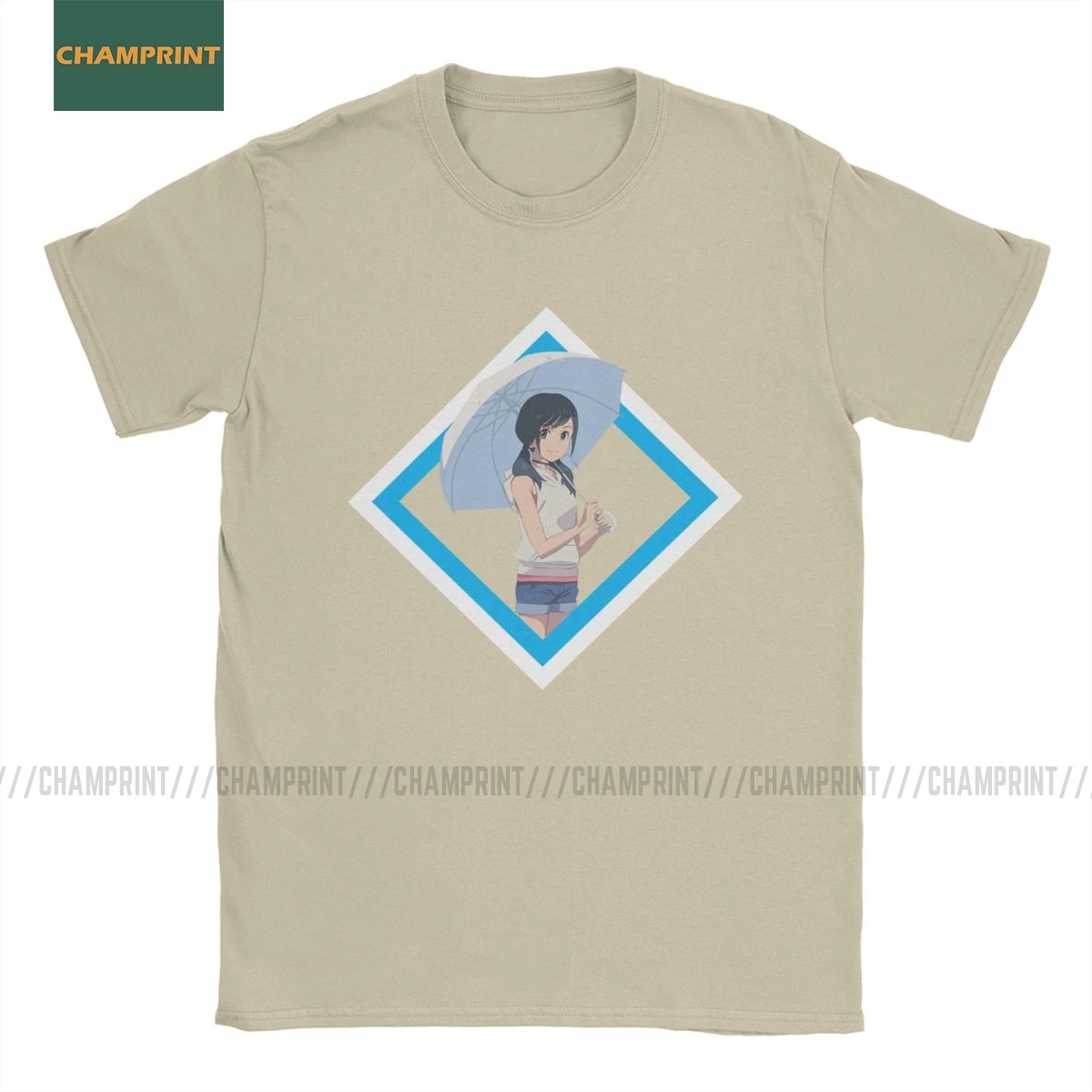 Уникальные футболки с надписью Hina Amano Weathering With You мужские хлопковые Makoto аниме Shinkai