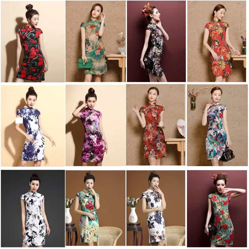 Китайские платья Qipao Cheongsam хлопчатобумажные льняные женские большие размеры для