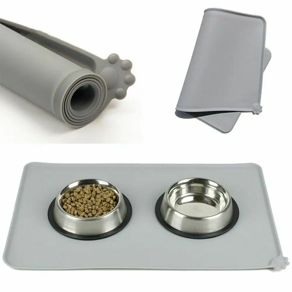 Водонепроницаемый питательный коврик для собак кошек Одноцветный силиконовый