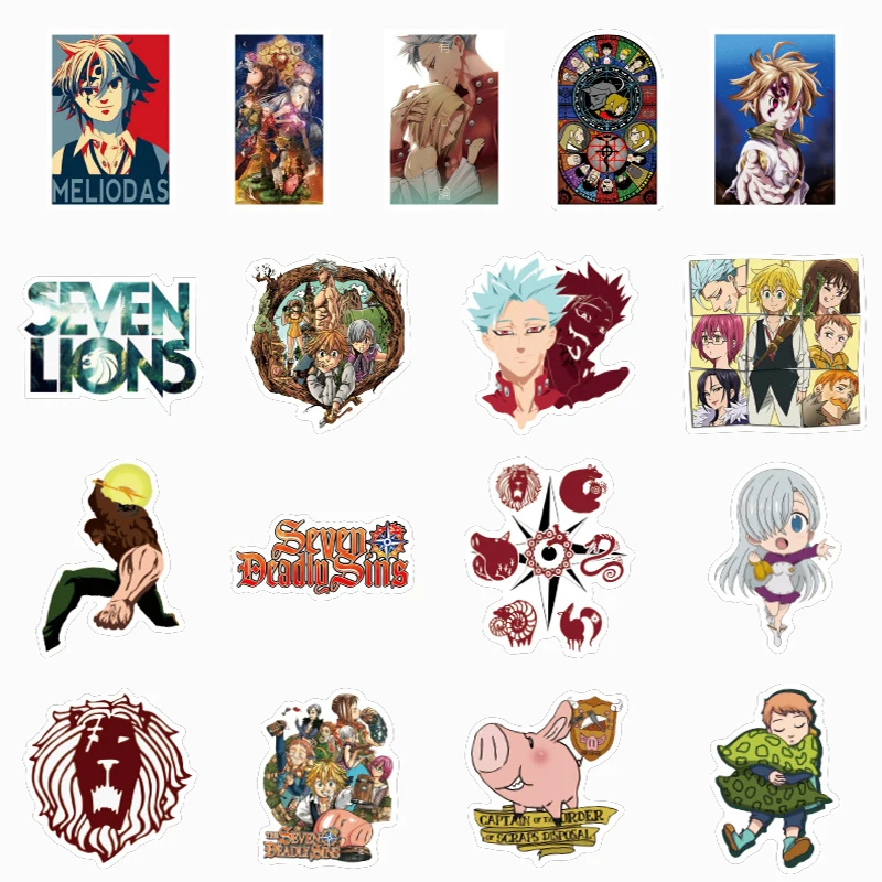 

50Pcs Japanese Anime The Seven Dead Cartoon Sticker For Refrigerator Suitcase Scrapbook Scooter DIY Waterproof Graffiti Sticker