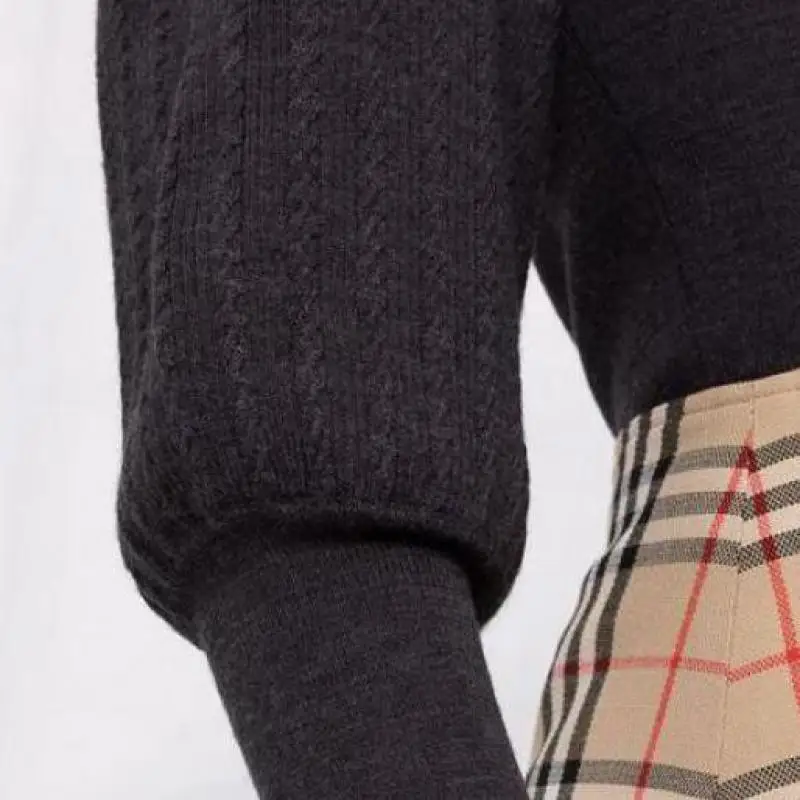 

Patads Франция 2021 осень и зима новое женское платье Французский элегантный бюстгальтер воротник пузырьковый рукав трикотажный топ