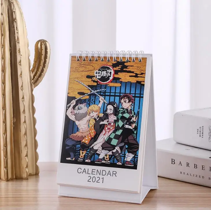 

1 Pcs Cartoon 2021 Year Anime Demon Slayer Kimetsu No Yaiba Desk Calendars Kamado Tanjirou Daily Schedule Planner Figure Toys