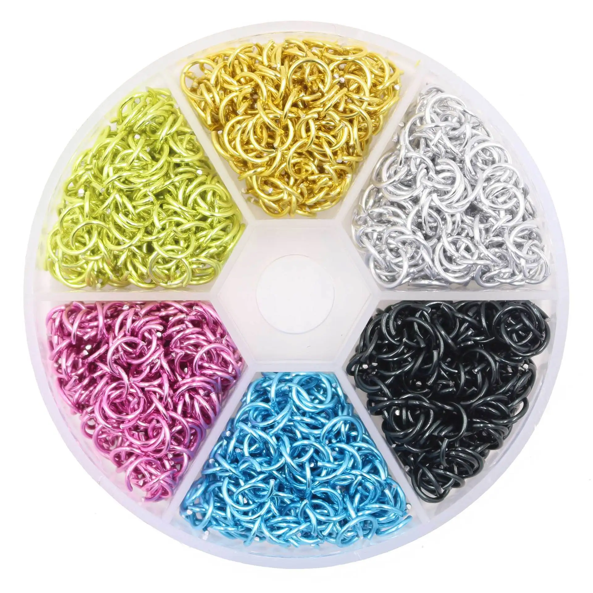 

1080 PCS Nails Pierced Arylictips Punk Charms Loops Metal Piercing Jewelry Connect Hoop Decoration Nail Art Alloy Ring 5-6mm