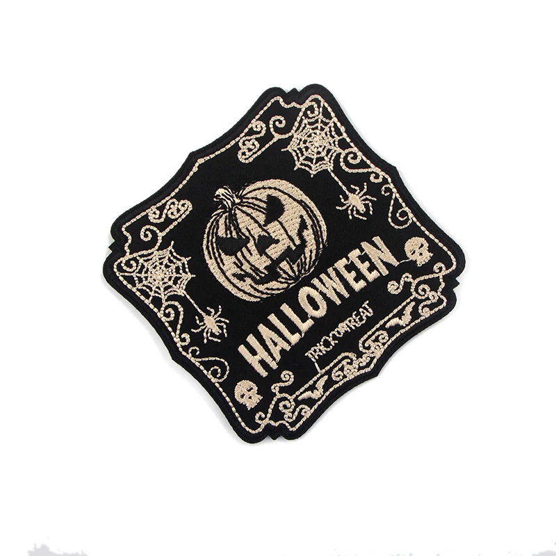 

K400 Haloween Embroidered Cartoon Patches Iron on Sewing for Hat Bag Shoes Applique Embroideried Accessories for DIY Patchworks
