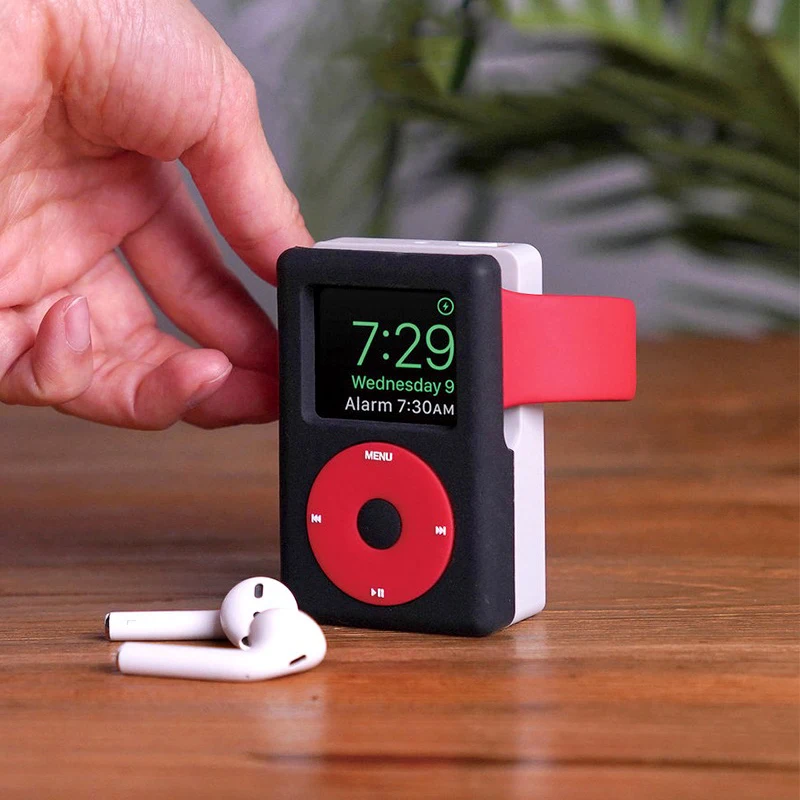 Подставка для Apple Watch iWatch силиконовый Настольный держатель MP3 часов черный и белый
