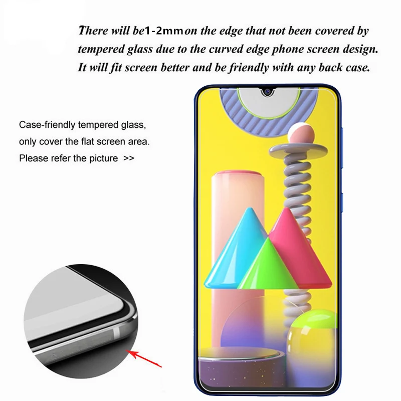 HATOLY 2 шт. закаленное стекло для Samsung Galaxy M31 ультратонкая Защита экрана пленка